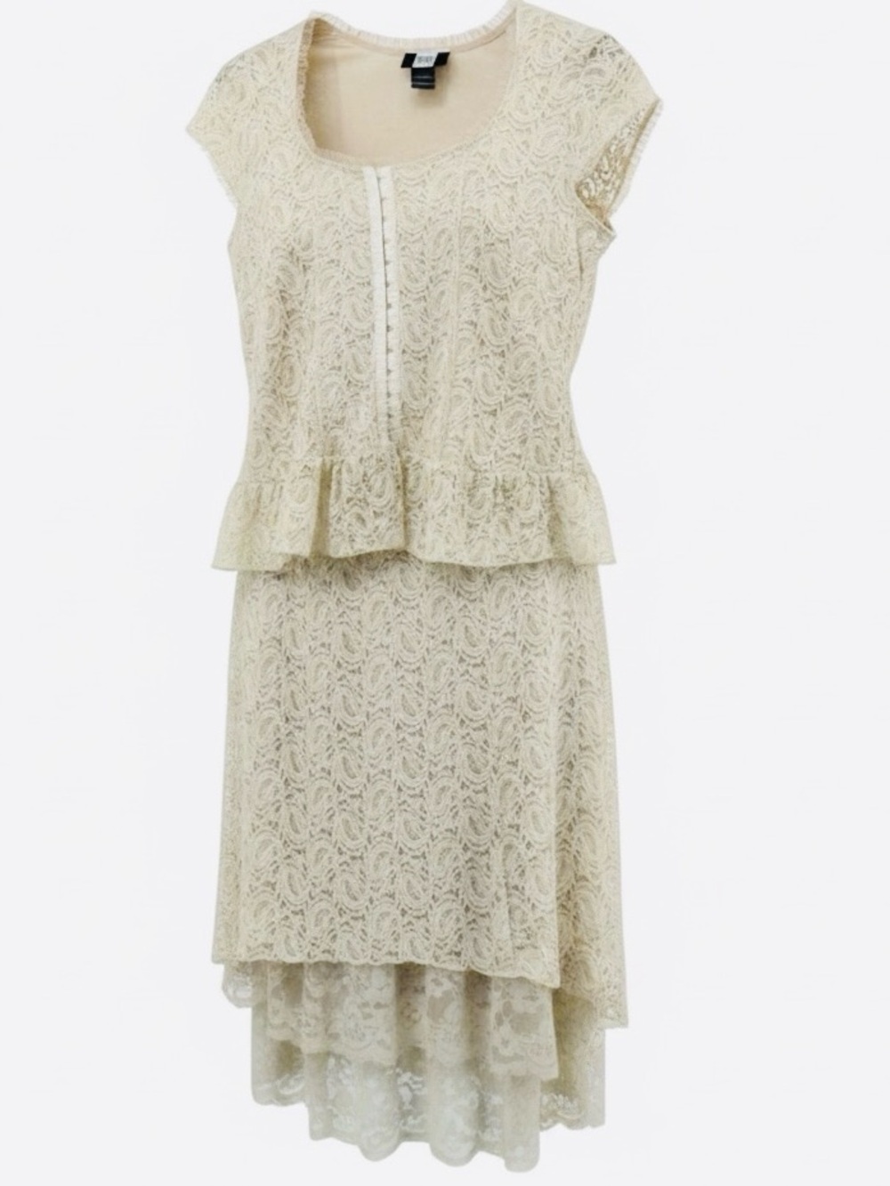 Y2K Studio 1940 Cream Lace Vintage Style Top Sz XL with Lace Skirt Sz Large Boho